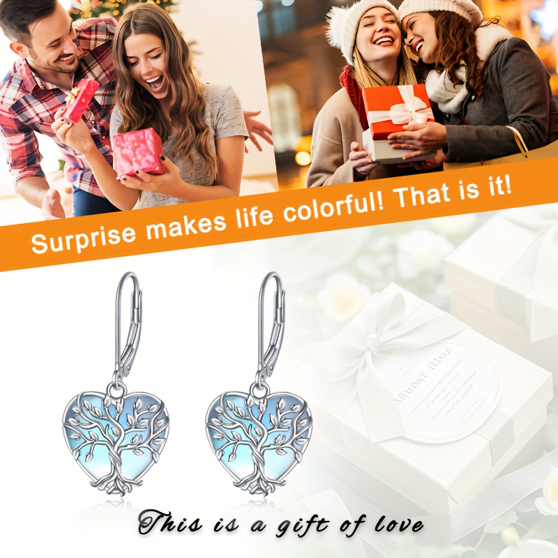 Moonstone Dangle Earrings 925 Silver Lightweight